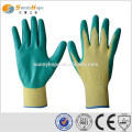 green dipped palm nitrile work gloves